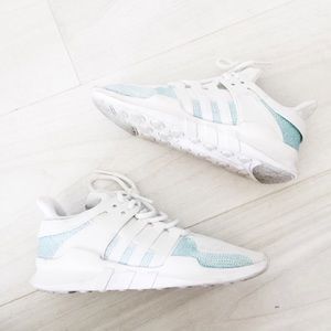Adidas EQT White/ Light Blue sneaker 7.5/ 8
